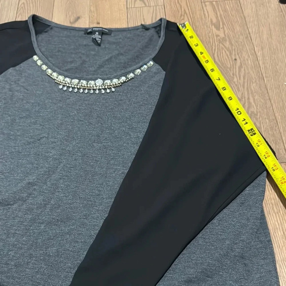 INC 3X Embellished top with faux see through silk sleeves. Fashionable & Stylish - Picture 6 of 7